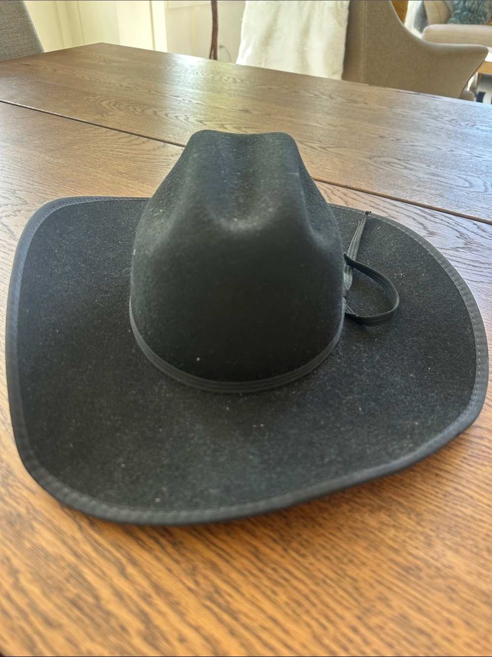100% Wool Youth Black Cowboy Hat - Classic Western Style